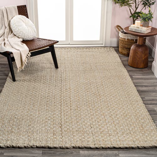 Jonathan Y Estera Hand Woven Boucle Chunky Jute Area Rug In Ivory