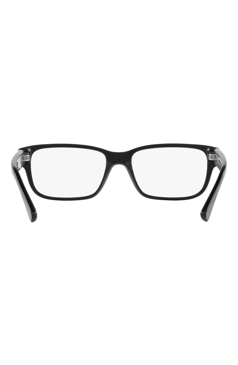 Prada 56mm Rectangular Optical Glasses, Alternate, color, Matte Black