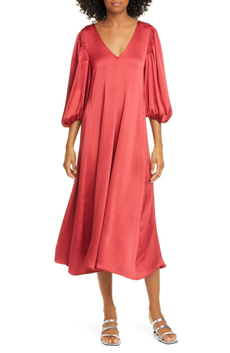 Stine Goya Marlen Satin Midi Dress, Main, color, 