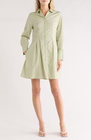 Halogen® Stripe Long Sleeve Cotton Shirtdress