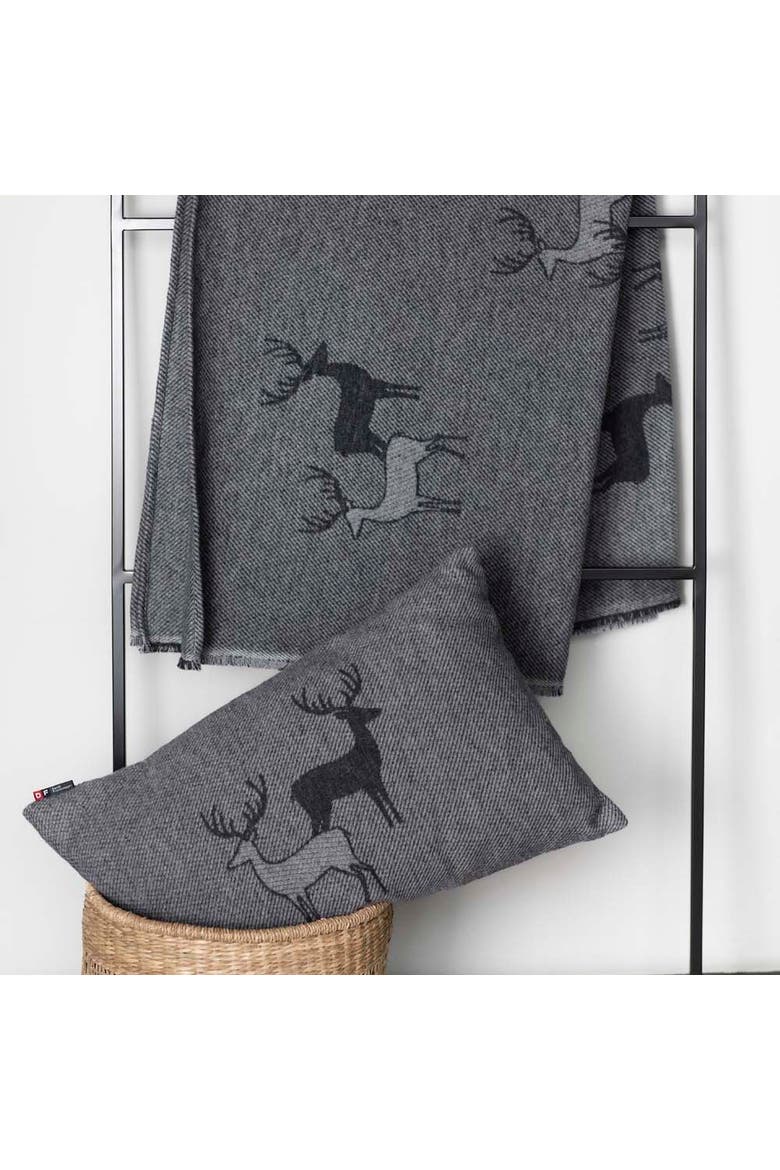 Luca Pair of Stags Throw, Alternate, color, Charcoal