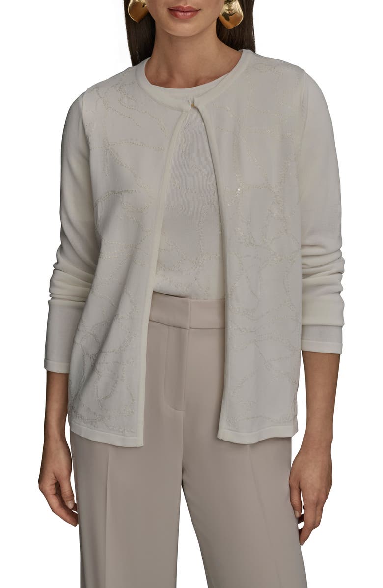 Donna Karan New York Sequin Cardigan, Main, color, 