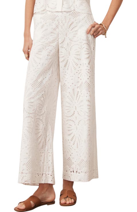 Women's Ivory Wide-Leg Pants | Nordstrom