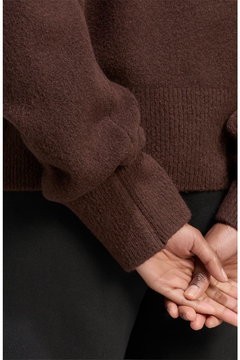 Knit V-Neck Sweater, Alternate, color, AURORA COFFEE