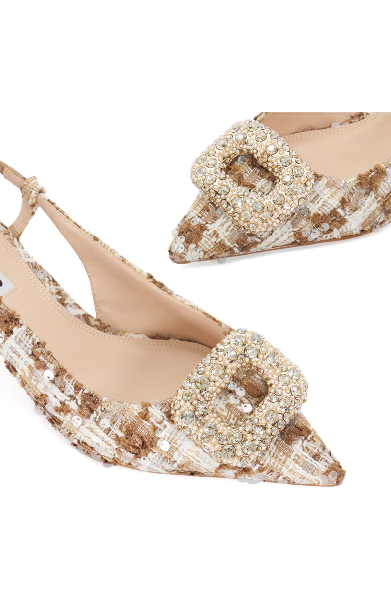 Dune London Centrepiece Slingback Pointed Toe Kitten Heel Pump, Alternate, color,