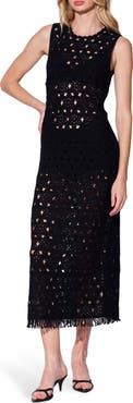 Walter Baker Brianna Openwork Maxi Dress