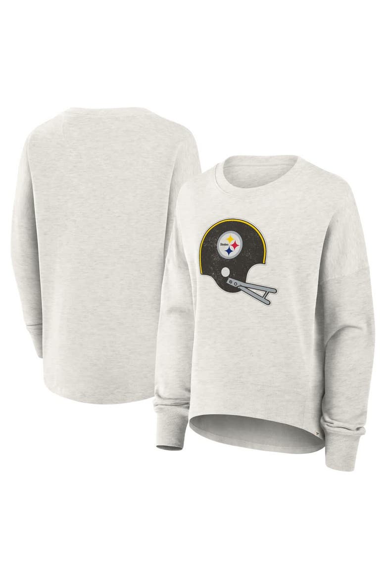Women's Fanatics Heather Gray Pittsburgh Steelers Oversized Hometown Pullover Sweatshirt, Main, color, Heather Gray