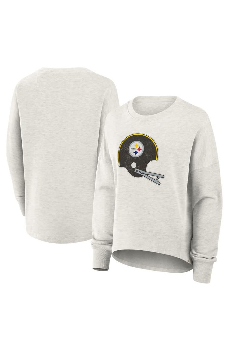 FANATICS Women's Fanatics Heather Gray Pittsburgh Steelers Oversized Hometown Pullover Sweatshirt, Main, color, Heather Gray