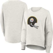 FANATICS Women's Fanatics Heather Gray Pittsburgh Steelers Oversized Hometown Pullover Sweatshirt
