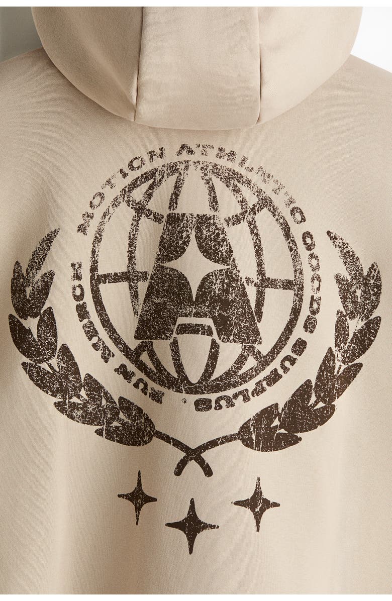 H&M Loose Fit Hoodie, Alternate, color, Beige/Running Club