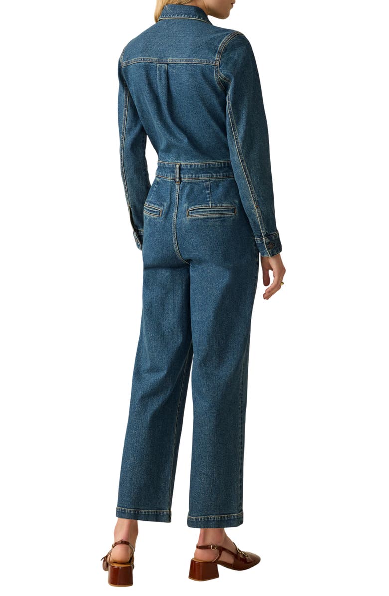 Faherty Michelle Denim Jumpsuit, Alternate, color, Night Lagoon Wash