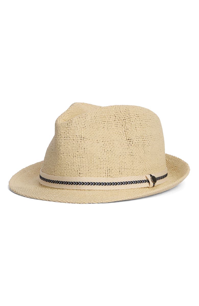Barbour Bransdale Straw Trilby Hat, Main, color, 