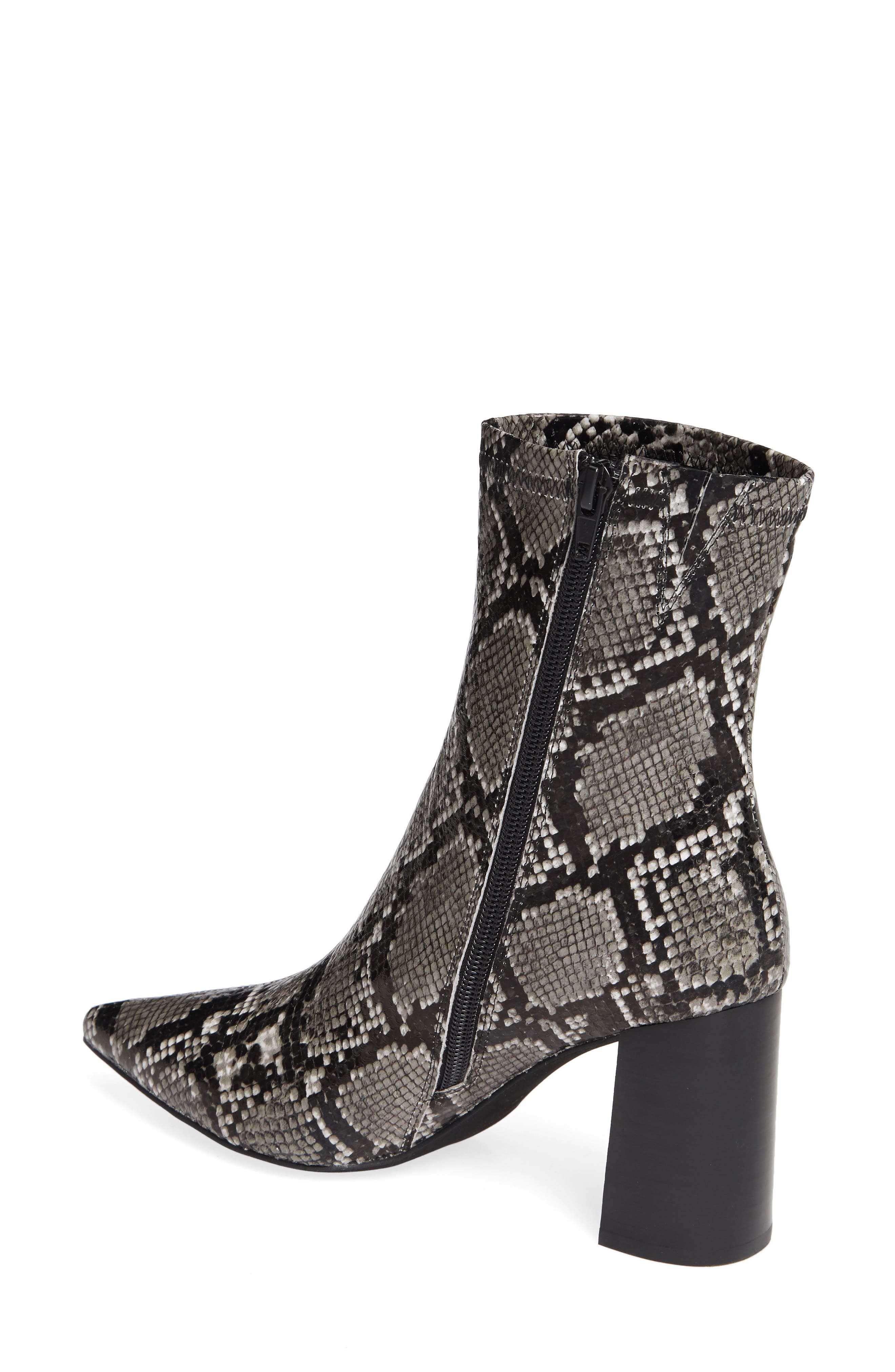 Coma 3 Block Heel Bootie, Alternate, color, GREY/ BLACK SNAKE PRINT