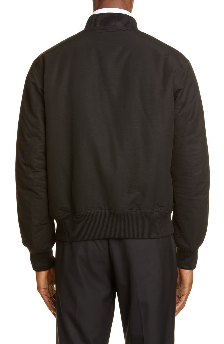 Bottega Veneta Curved Zipper Nylon Bomber Jacket, Alternate, color, 