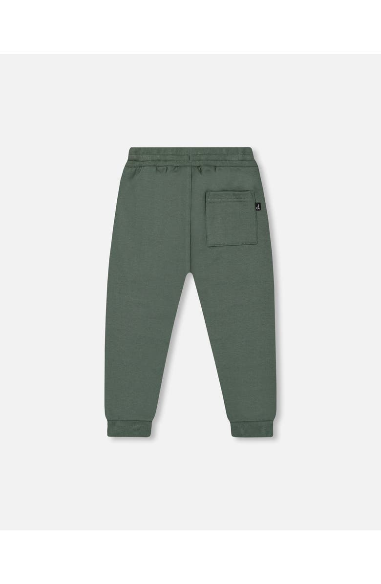 Deux par Deux Little Boy's Fleece Sweatpants With Zip Pockets Forest Green, Alternate, color, 