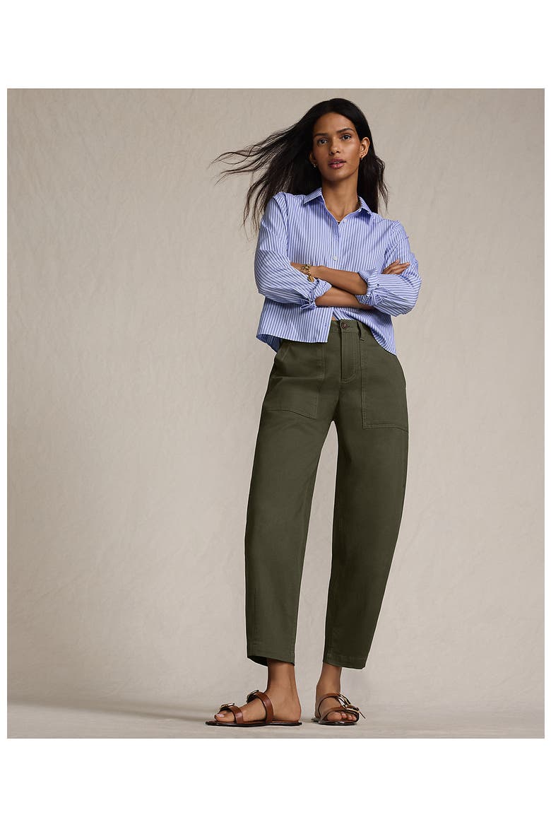 High Rise Barrel Leg Chino Pants, Alternate, color, Forest Moss