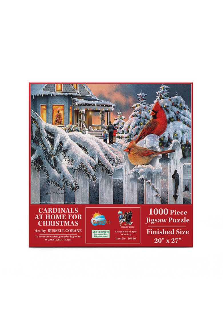 Cardinals at home for Christmas 1000 piece Jigsaw Puzzle for Adults, Alternate, color, Multicolor