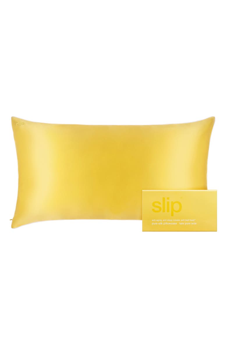 slip Limoncello Pure Silk King Pillowcase, Main, color, Limoncello