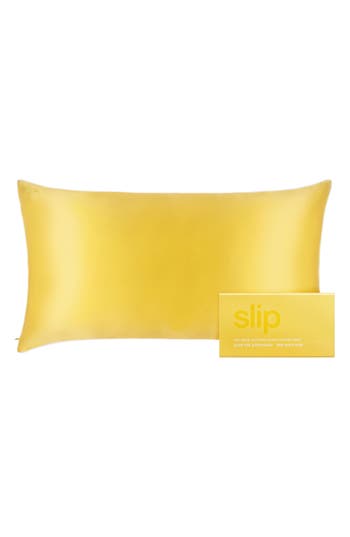 Slip Limoncello Pure Silk King Pillowcase In Yellow