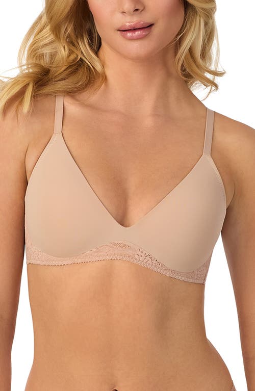 On Gossamer Sleek & Lace Wireless Lift Bra in Champagne at Nordstrom, Size 32Dd