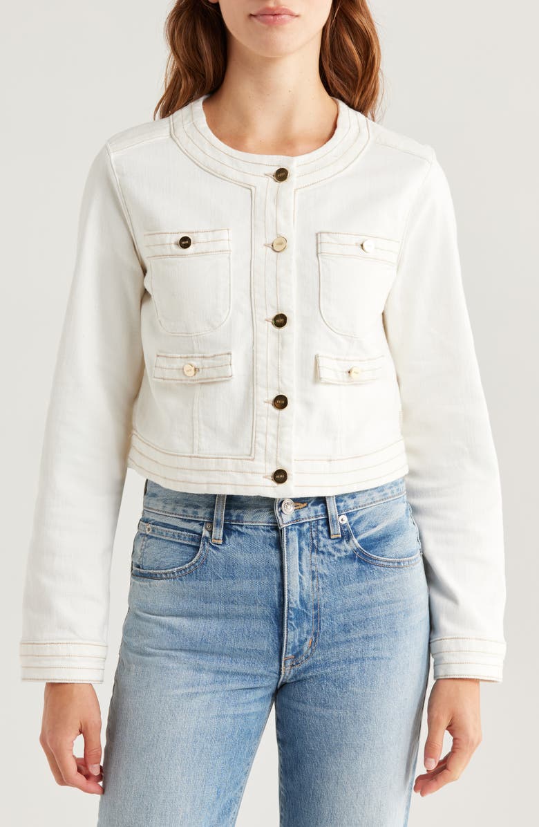 PAIGE Kiya Denim Jacket, Alternate, color, Toasted Ecru