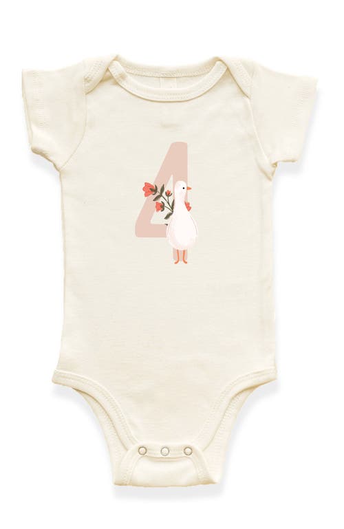 Tenth & Pine Kids'  Goose Monthly Milestones Short Sleeve Organic Baby Bodysuit