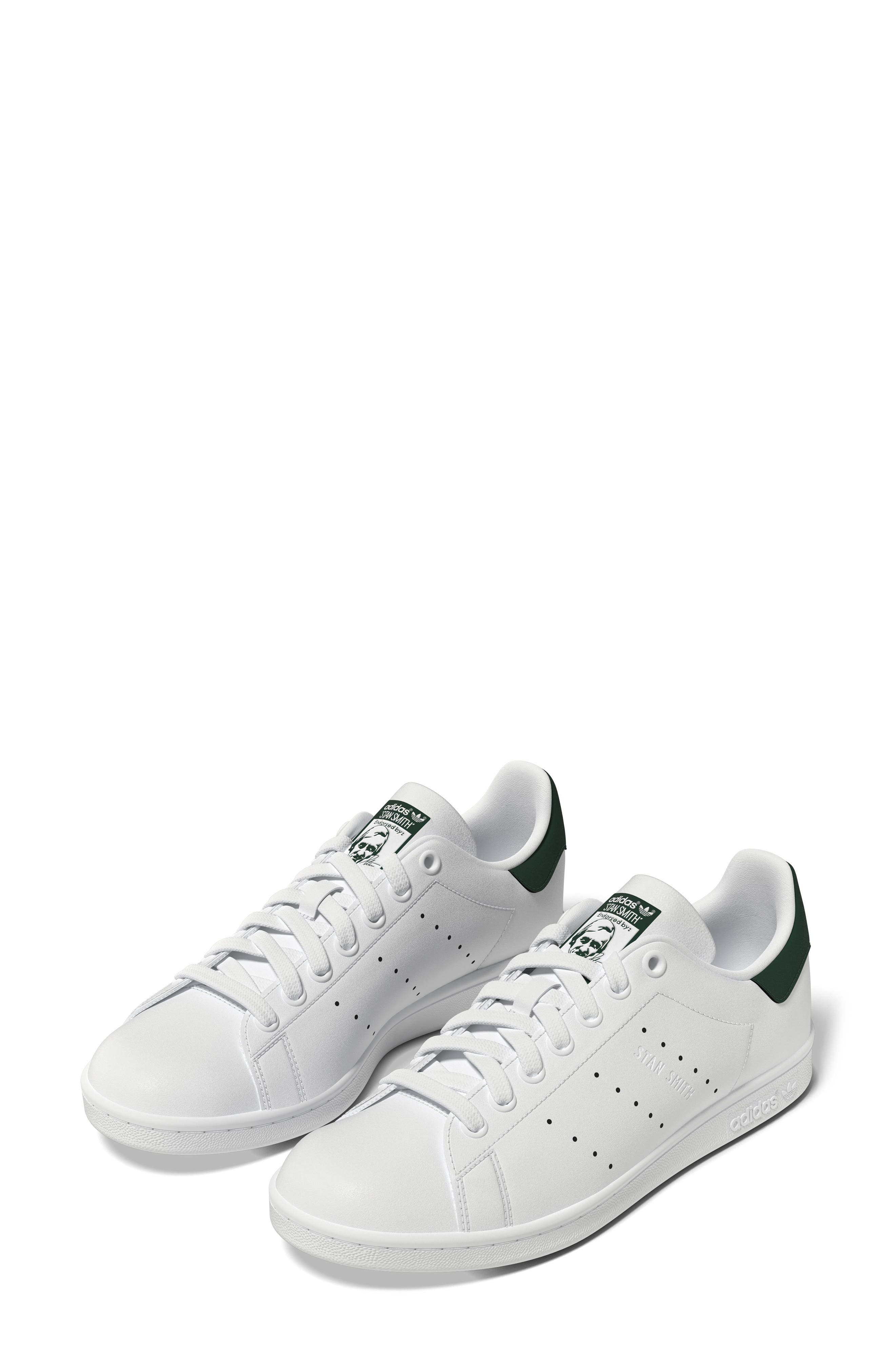 Stan Smith Sneaker, Main, color, WHITE/ WHITE/ DARK GREEN