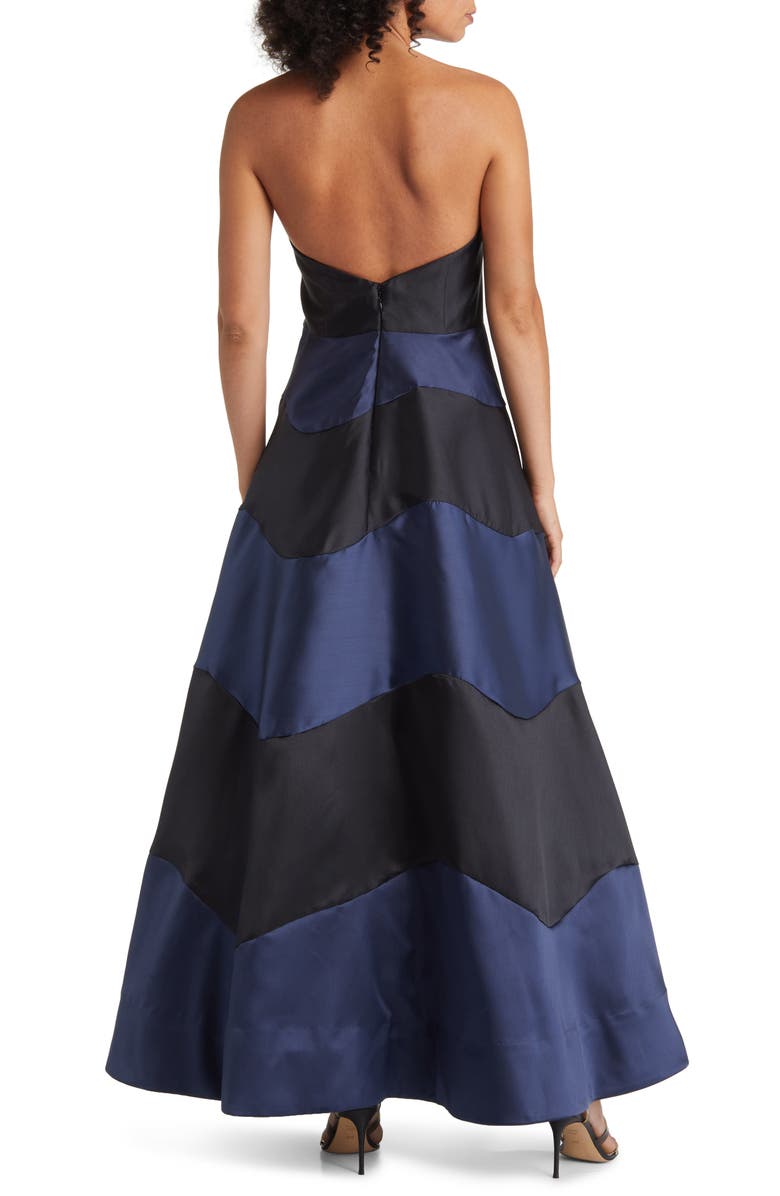 Hutch Rena Colorblock Strapless Gown, Alternate, color, 