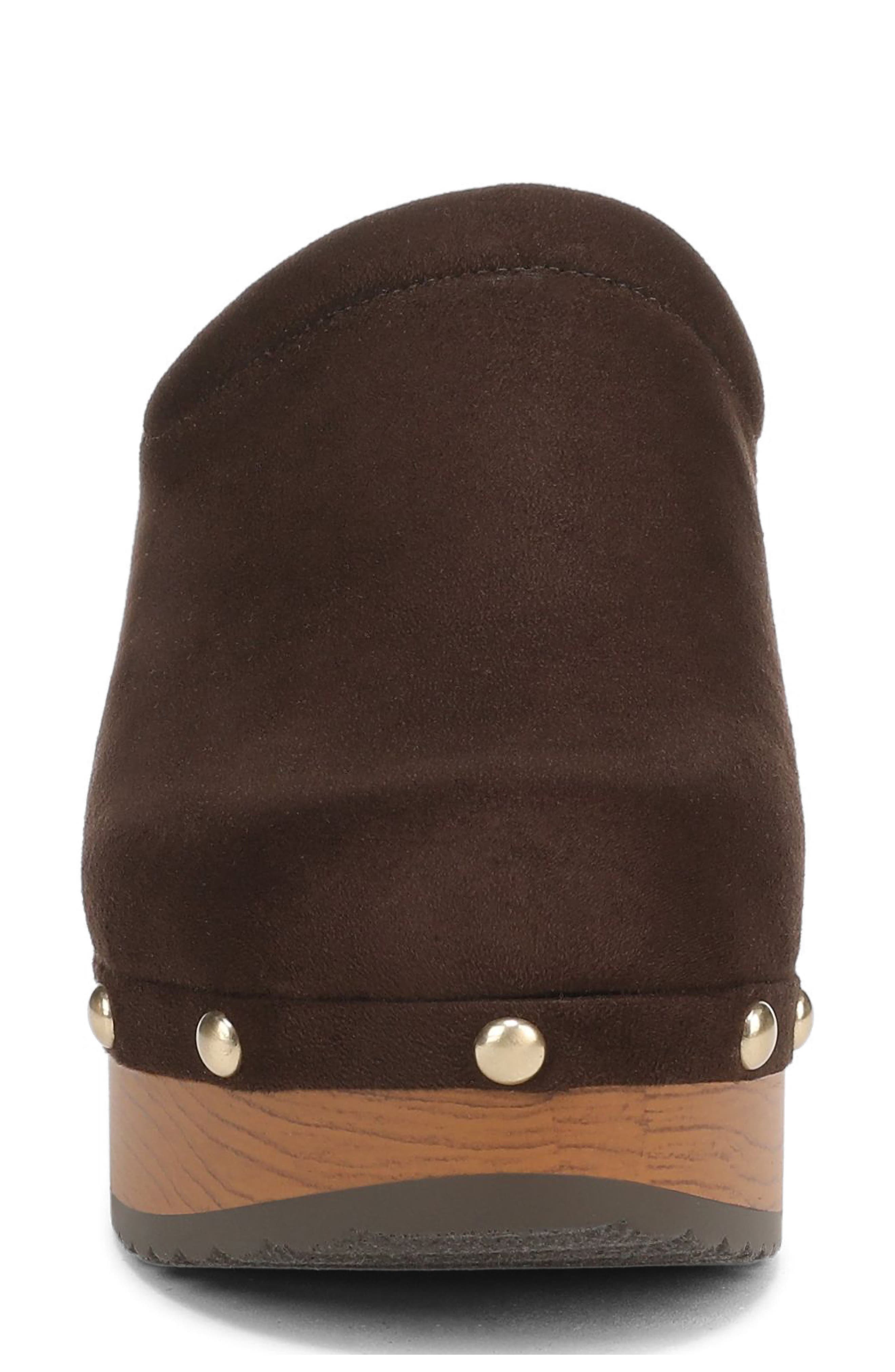 Classic Joy Clog, Alternate, color, DARK UMBER MICROSUEDE