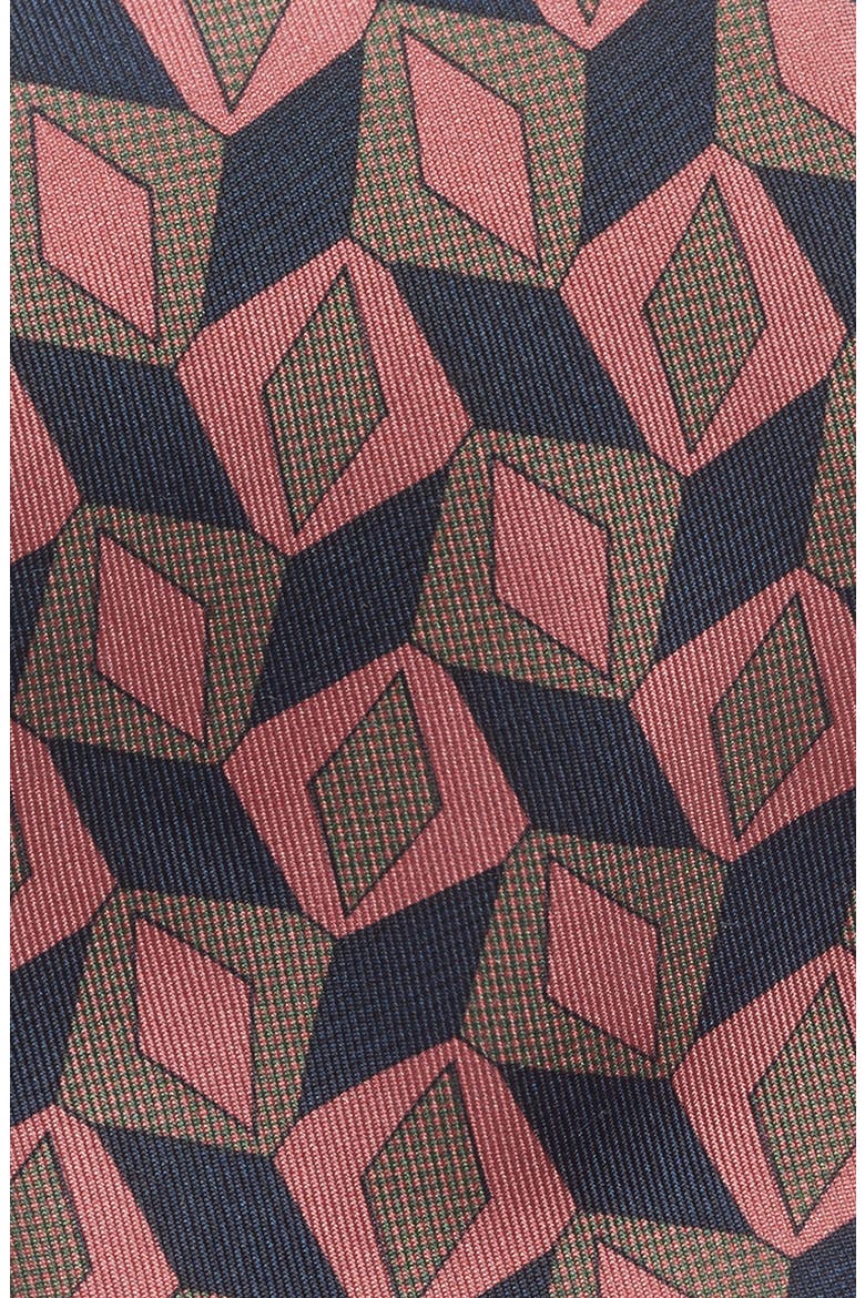 Nielsen Geometric Print Silk Tie, Alternate, color, ROSE