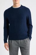 Nordstrom Cable Knit Cashmere Crewneck Sweater