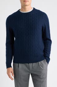 Nordstrom Cable Knit Cashmere Crewneck Sweater