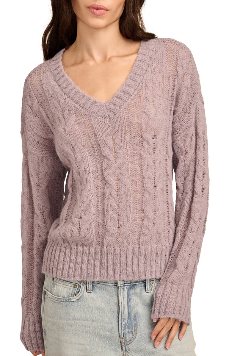 Lucky Brand Open Cable Stitch Sweater, Main, color, 