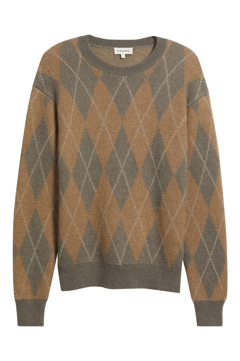 Argyle Crewneck Sweater, Alternate, color, TAUPE MULTI
