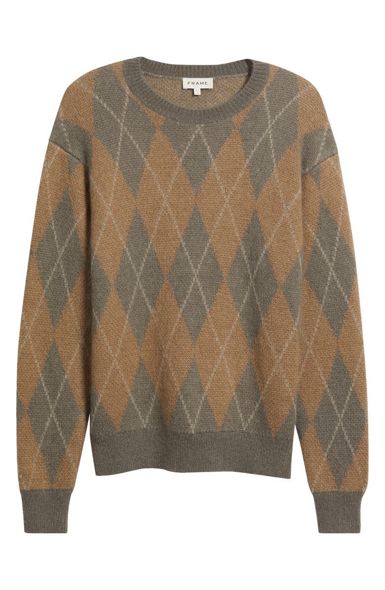 FRAME Argyle Crewneck Sweater, Alternate, color, Taupe Multi