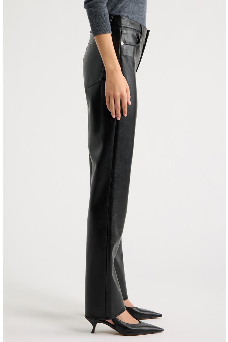 Sutton Faux Leather Pants, Alternate, color, BLACK