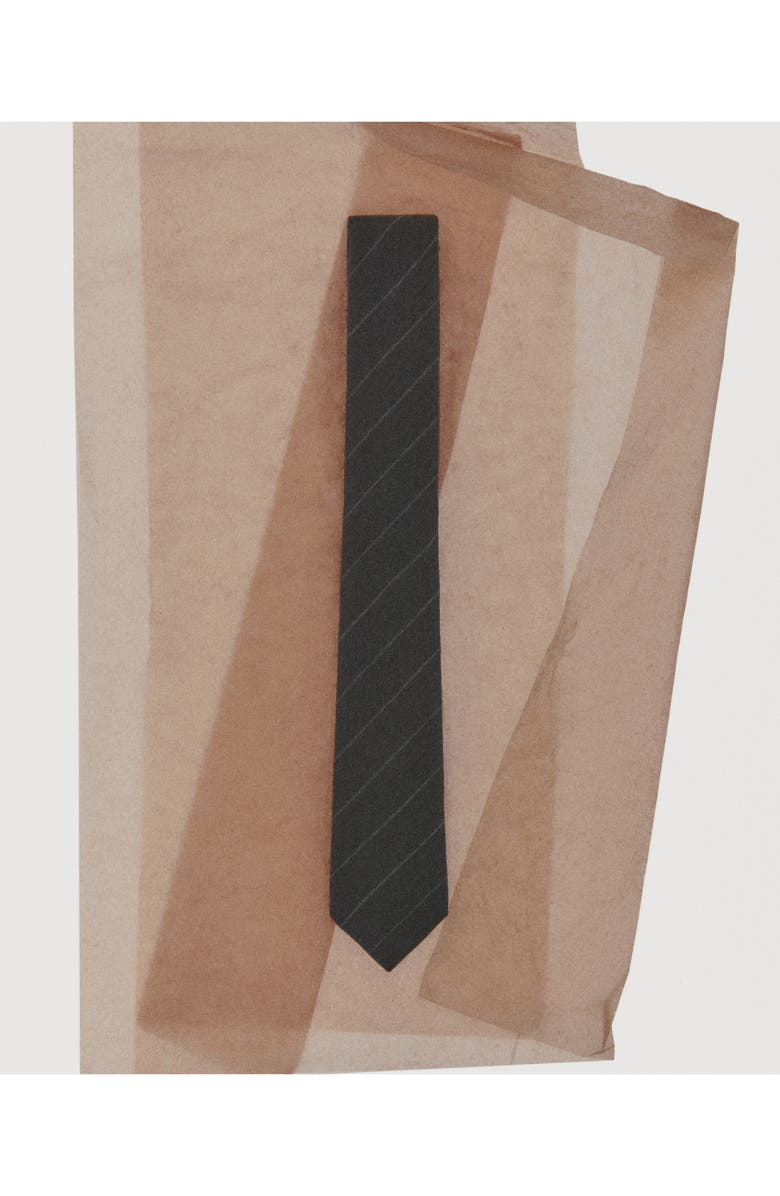 MANGO Stripe Wool Blend Tie, Alternate, color, 