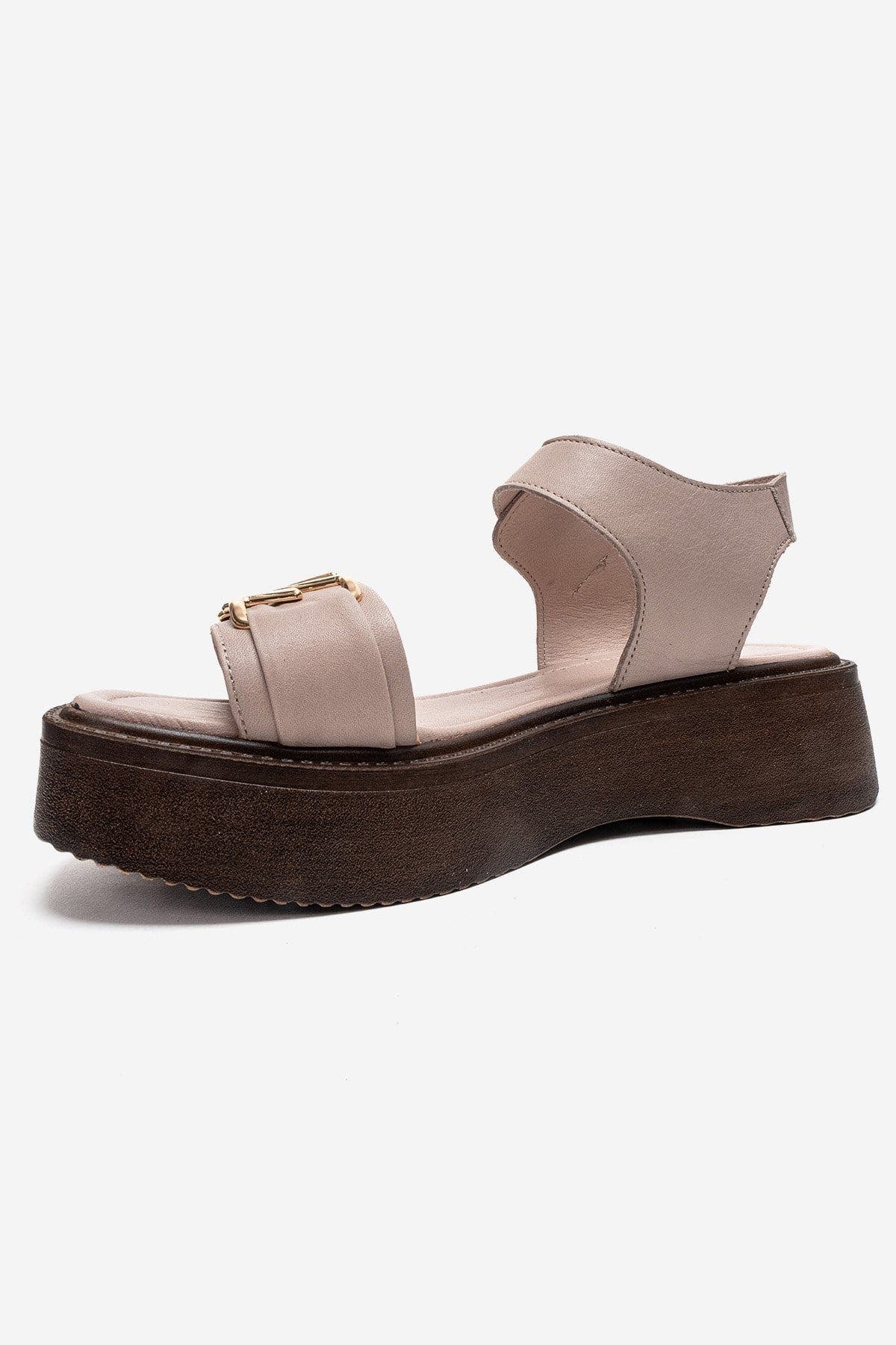 Forever & Always Shoes Lone Leather Platform Sandal, Alternate, color, Off-White