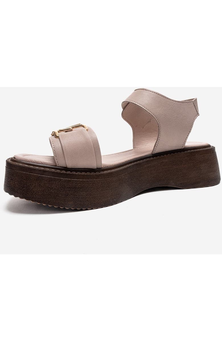 Forever & Always Shoes Lone Leather Platform Sandal, Alternate, color, Off-White