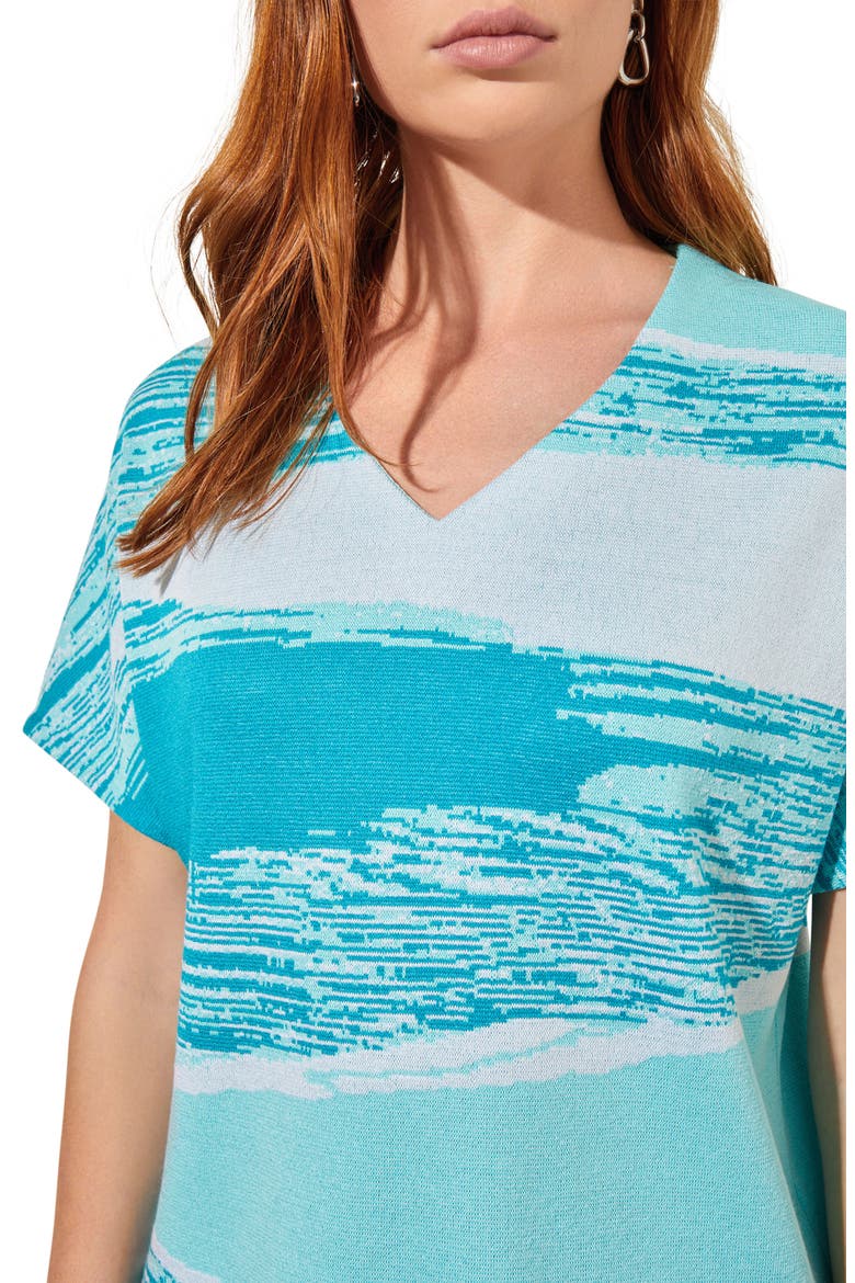 Short Sleeve Knit Top, Alternate, color, OCEANFRONT/ BERMUDA/ WHITE
