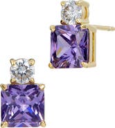 SAVVY CIE JEWELS Cubic Zirconia Birthstone Stud Earrings