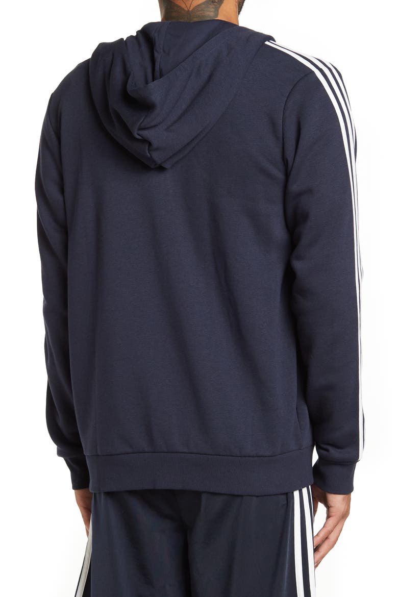 3-Stripes Zip Fleece Hoodie, Alternate, color, LEGEND INK