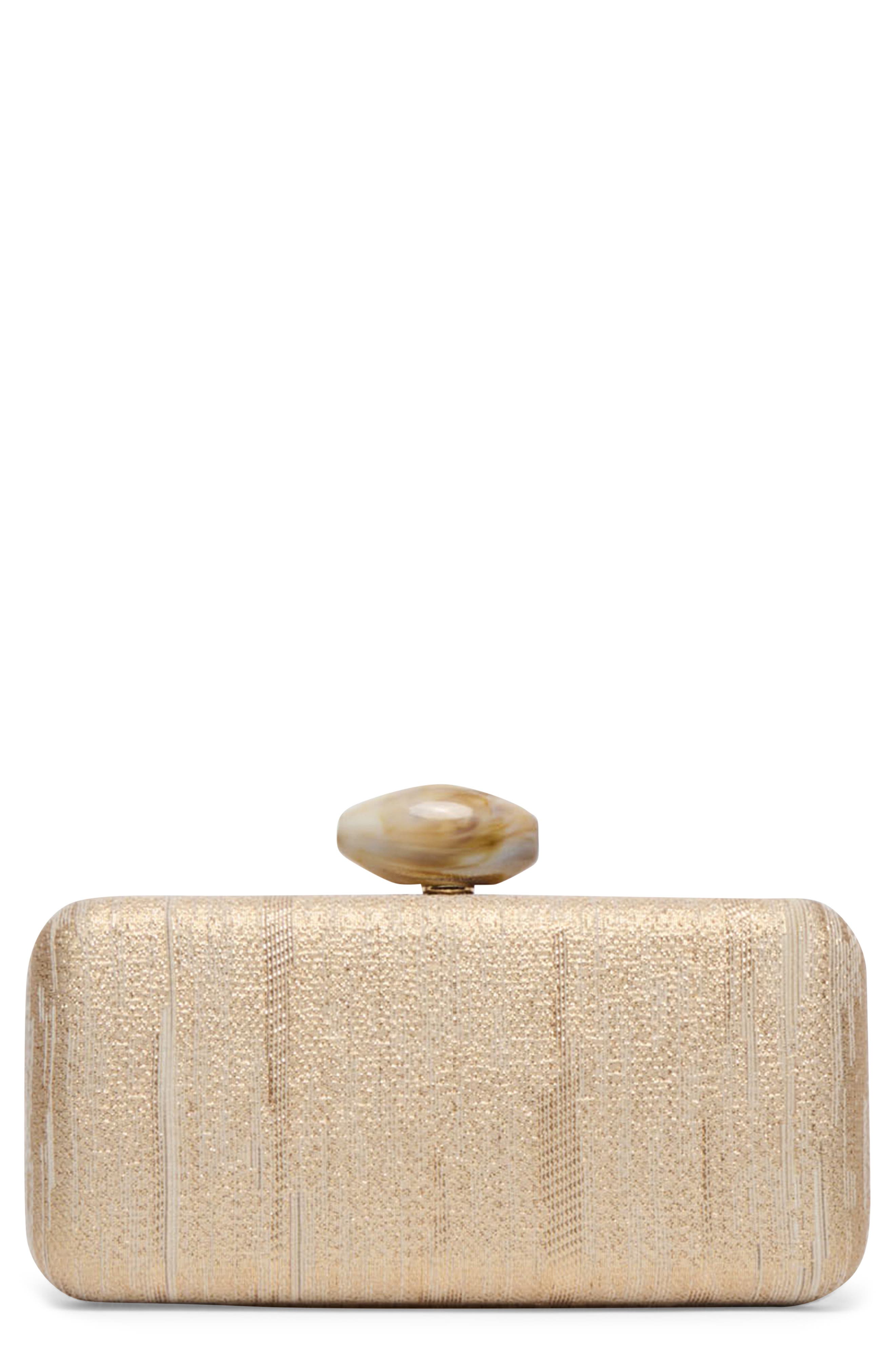 Dolce Vita Metallic Frame Clutch, Main, color, Natural/Gold