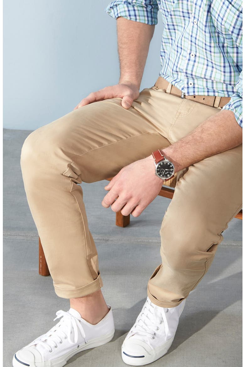 Stretch Sateen Five Pocket Pants, Alternate, color, KHAKI