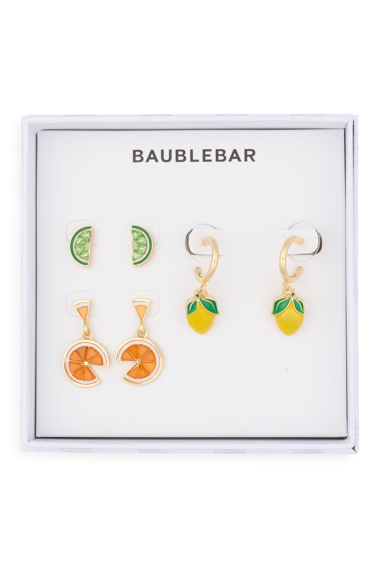 You're the Zest Set of 3 Assorted Earrings, Main, color, YELLOW MULTI