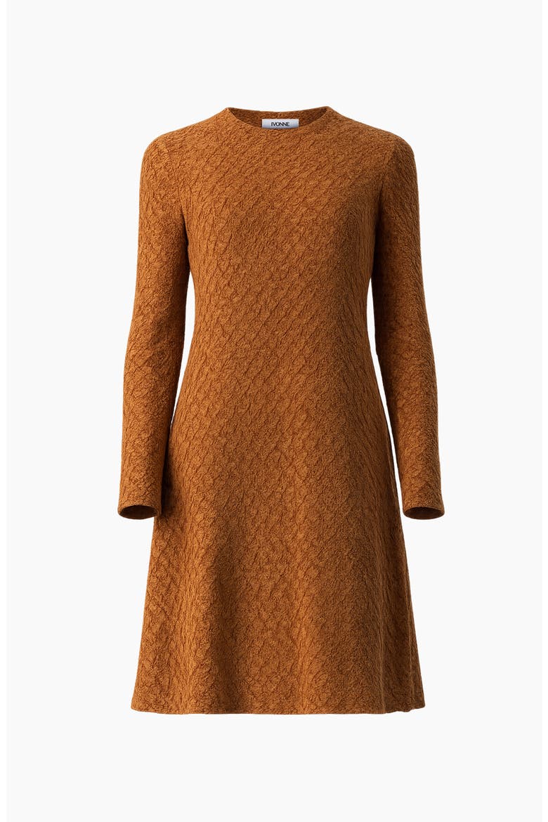 Charm-Detail Knit Sheath Dress, Alternate, color, Light Brown