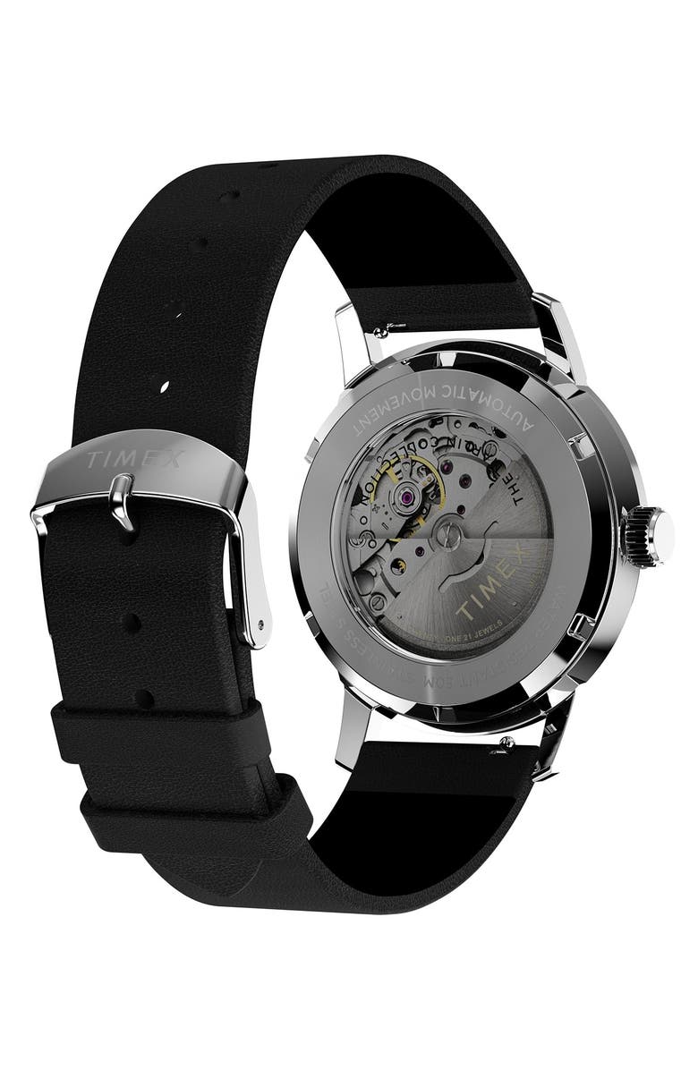 Timex<sup>®</sup> Marlin Automatic Leather Strap Watch, 40mm, Alternate, color,
