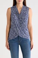 Vince Camuto Floral Sleeveless Faux Wrap Tank