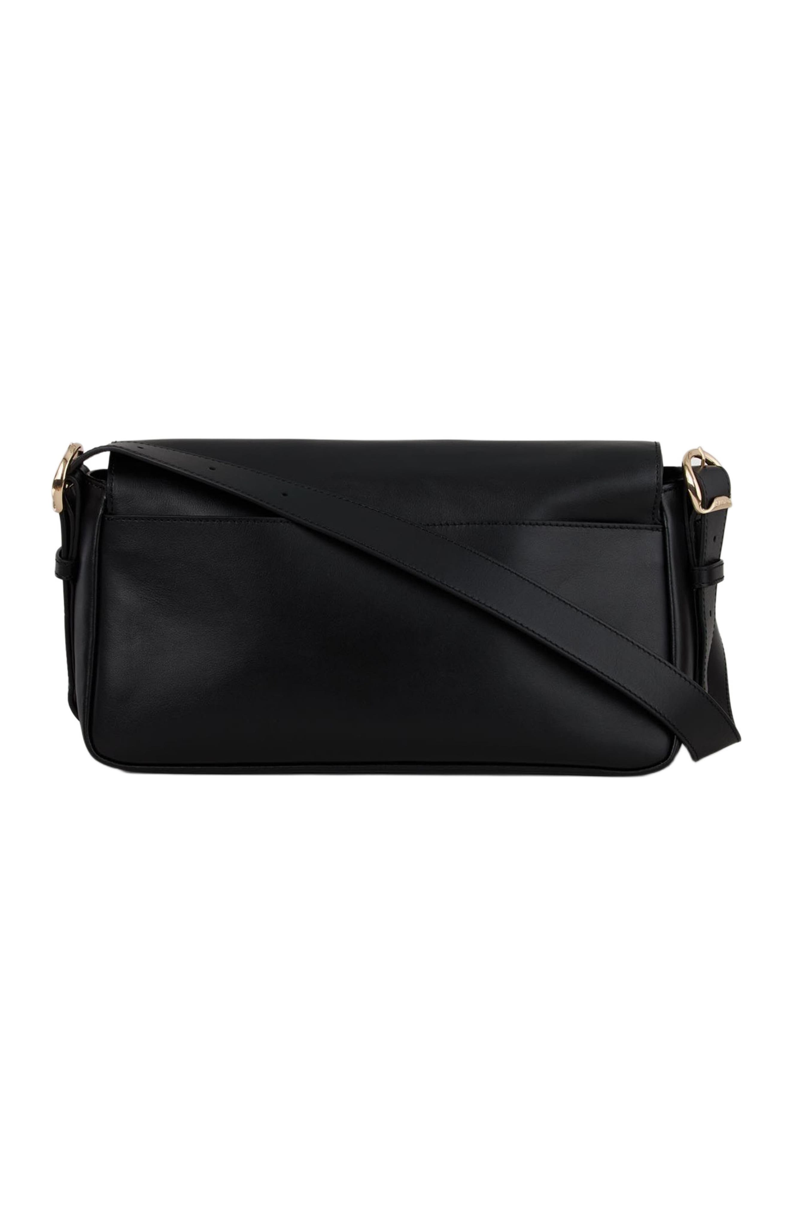 SANDRO Le Mambo plain leather bag, Alternate, color, Black