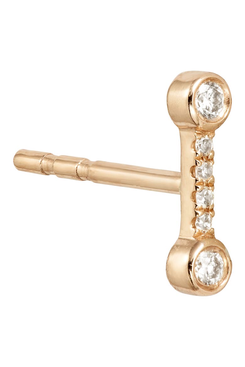Bezel Diamond Stud Earrings, Alternate, color, YELLOW GOLD/ DIAMOND